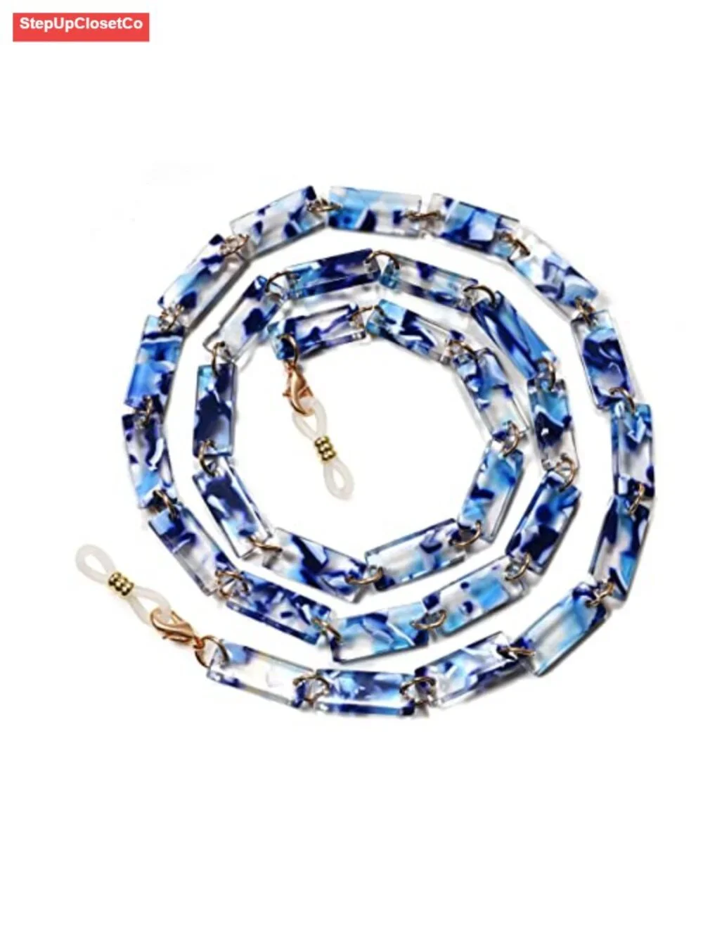 Eyeglass Holder Chain, Adjustable Sunglasses Strap with Anti-Skid Clips, Alloy